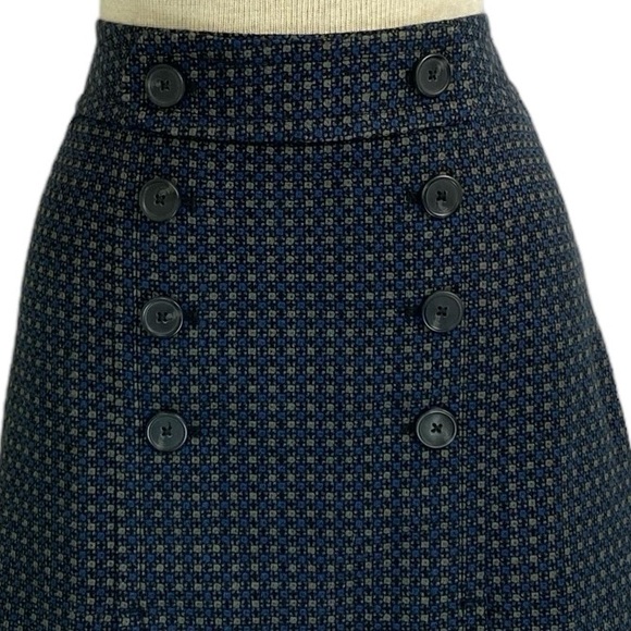 LOFT 4 Blue, Black, and Gray Houndstooth Short Skirt - Picture 7 of 8
